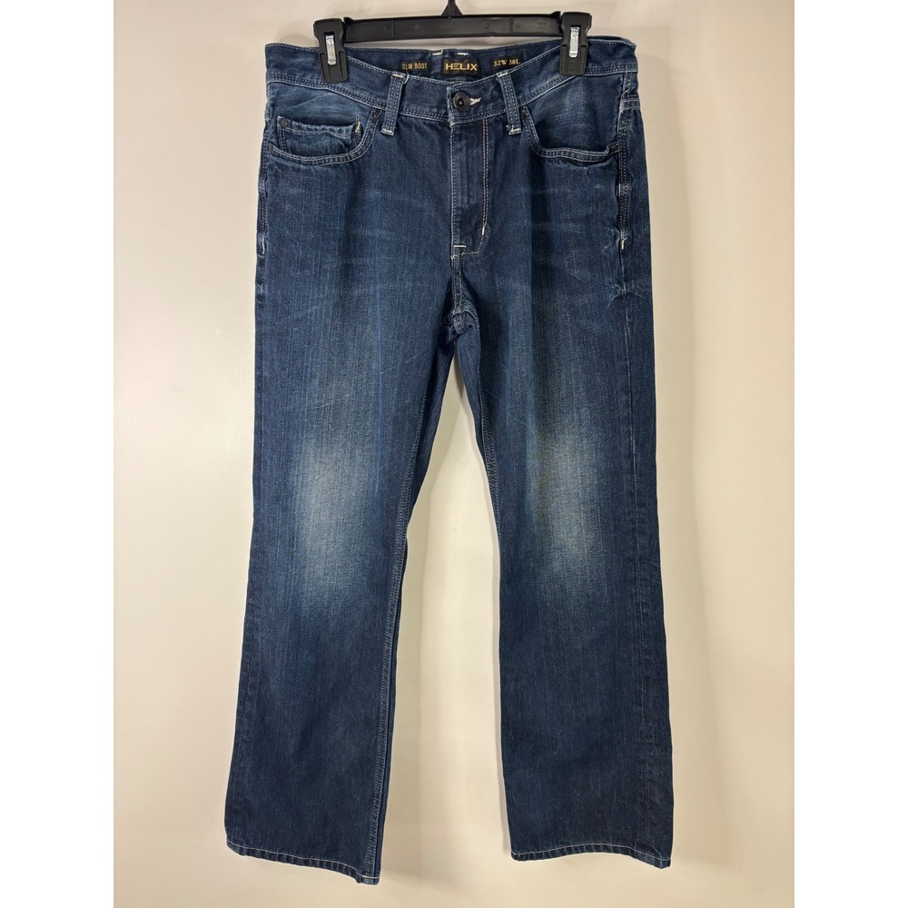 Helix Mens Slim Boot Jeans Dark Wash‎ Denim Size 32W 30L